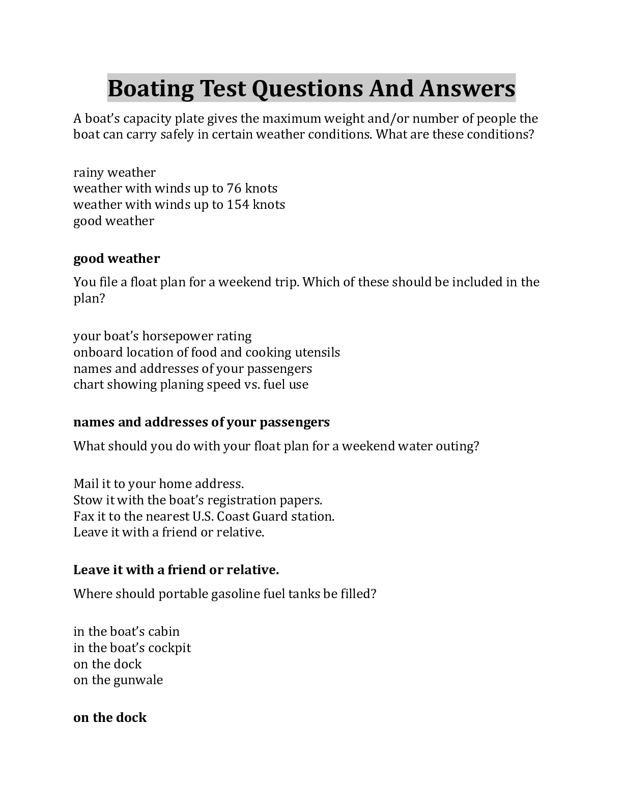 Ct Boating Test Questions And Answers at Matthew Powers blog